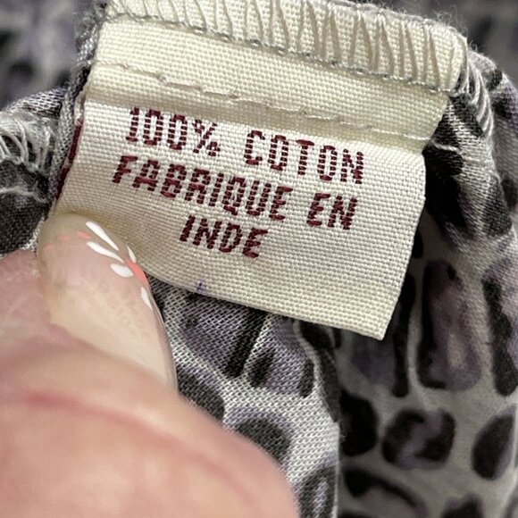 Aller Simplement Dress Womens XXL Animal Print Semi Sheer Cotton Midi Lagenlook - Picture 6 of 11